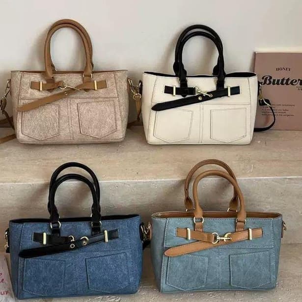 Elegant Pocket Satchel Bag" or "Belted Mini Tote"